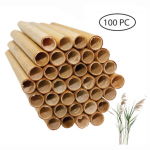 Mason Bee Tubes Natural Reed Pipe bee hive Inserts Pollinating kit for bee House Blocks bee nest Home Craft Replacement Tube 100 Pieces